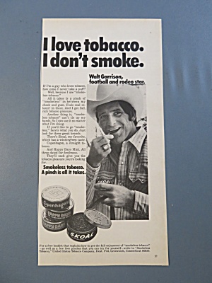 1975 Copenhagen Tobacco With Football's Walt Garrison