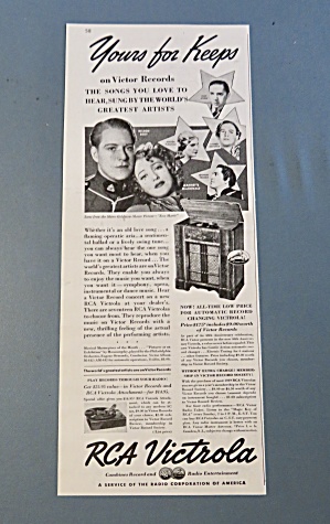 1938 Rca Victrola W/nelson Eddy & Jeannette Macdonald