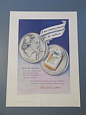 1938 Chesterfield Cigarettes With Two Coins