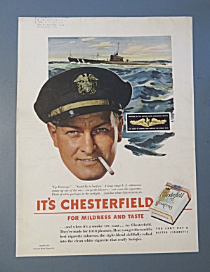 1943 Chesterfield Cigarettes W/ U. S. Submarine Service