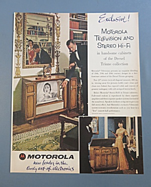1961 Motorola Television With Man Turning On Television