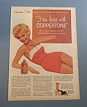 1959 Coppertone Suntan Lotion With Sandra Dee
