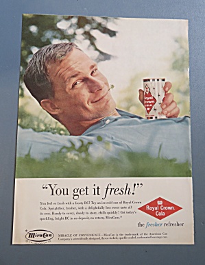 1960 Royal Crown Cola With Man Holding Can Of Cola