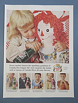 1956 Canada Dry Ginger Ale With Girl & Her Doll