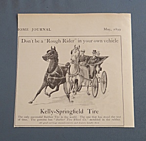 1899 Kelly Springfield Tires With Horse & Buggy