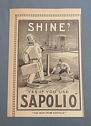 1901 Sapolio With Boy Looking At Man In Tin