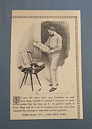 1901 Ivory Soap With Man Looking At His Shirt