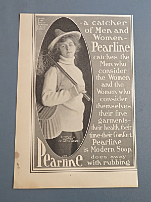 1902 Pearline Modern Soap With Woman In Hat