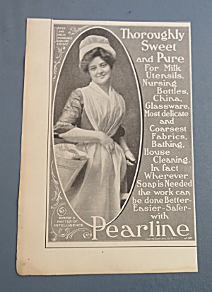 1902 Pearline Soap With Lovely Woman