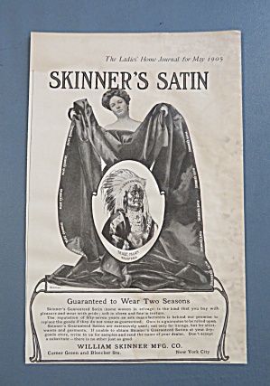 1905 Skinner's Satin With Woman Holding Blanket