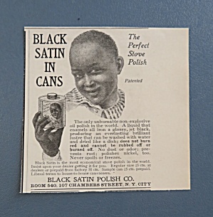 1905 Black Satin Shoe Polish With Boy Holding Can