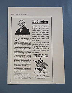 1908 Budweiser Beer With George Washington