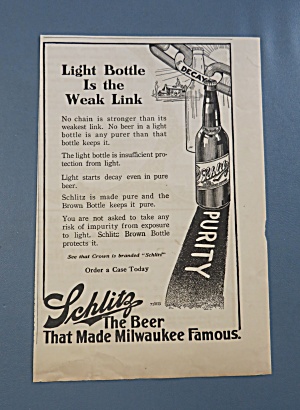 1914 Schlitz Beer With Bottle Of Beer