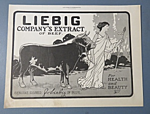 1900 Liebig Company's Extract Of Beef W/ Woman & Cow