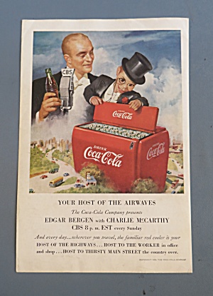 1950 Coca Cola (Coke) W/edgar Bergen & Charlie Mccarthy