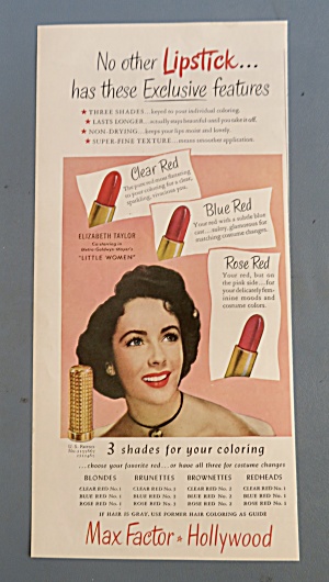 1949 Max Factor Lipstick With Elizabeth Taylor