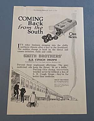 1916 Smith Brothers Cough Drops With People & Trains