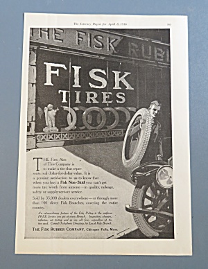 1916 Fisk Tires With Man Carrying A Tire