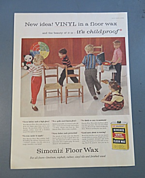 1957 Simoniz Floor Wax W/ Kids Playing Musical Chairs