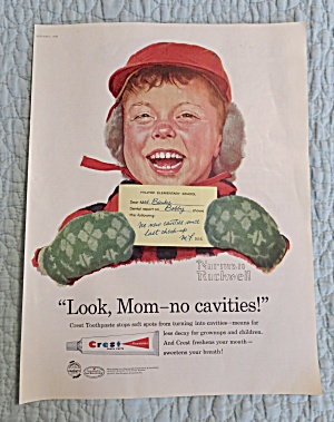 1957 Crest Toothpaste With Bobby By Norman Rockwell