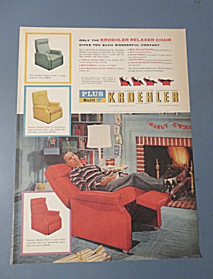1956 Kroehler Furniture With Man In Relaxer Chair