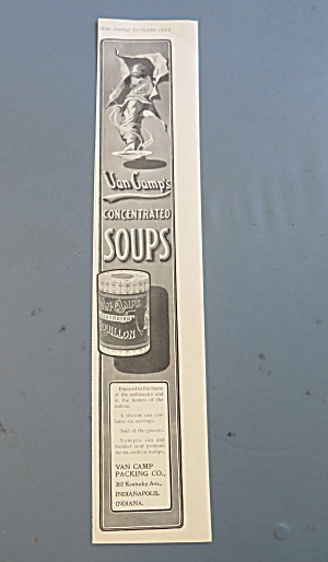 1902 Van Camp's Concentrated Soups With Boy With Soup
