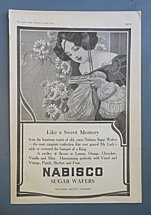 1904 Nabisco Sugar Wafers With Woman Holding Box
