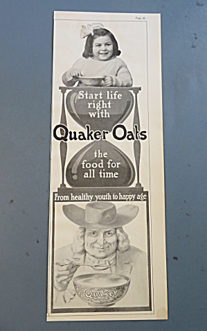1905 Quaker Oats Cereal With Girl & Quaker Oats Man