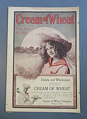 1900 Cream Of Wheat Cereal With Farm Girl Holding Wheat