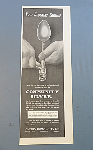 1906 Community Silver With Spoon Being Engraved