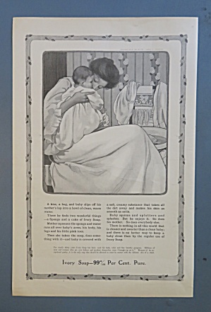 1906 Ivory Soap With Mother Bathing Her Baby