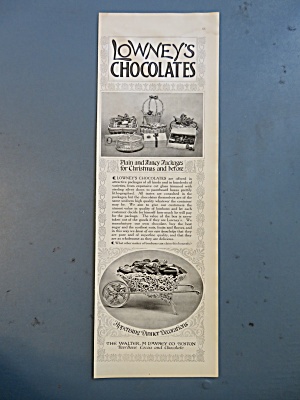 1908 Lowney's Chocolates With Dinner Decorations