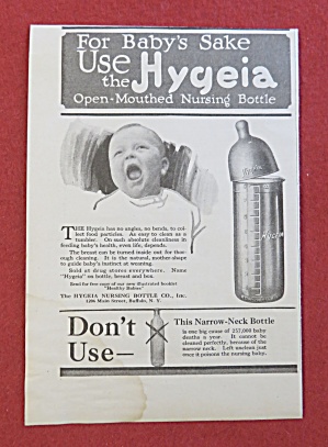 1920 Hygeia Nursing Bottle With Baby Crying