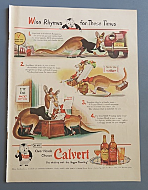 1943 Calvert Whiskey With Cuthbert Kangaroo