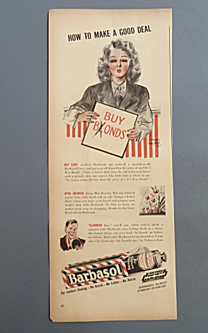 1943 Barbasol With Woman Soldier Holding Sign