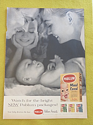 1956 Pablum Cereal With Man & Woman With Baby