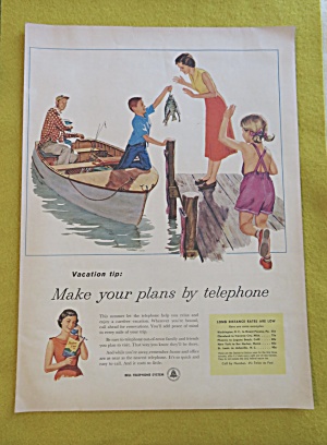 1956 Bell Telephone System With Boy Holding Fish
