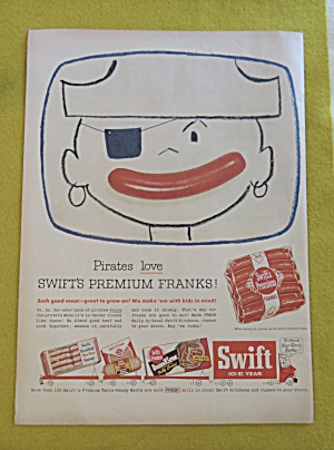 1956 Swift Premium Franks With Boy As A Pirate