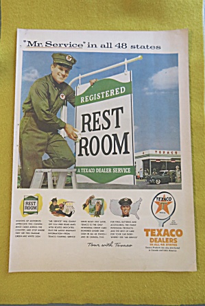 1956 Texaco Dealer With Registered Rest Room