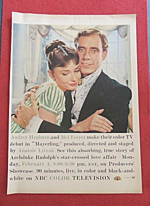 1957 Mayerling With Audrey Hepburn & Mel Ferrer