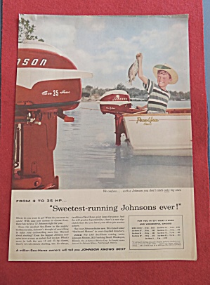 1957 Johnson Outboard Motors With Boy Fishing