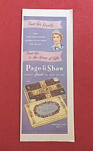 1958 Page & Shaw Chocolates With Box Of Candy