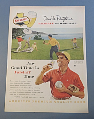 1960 Falstaff Beer With Man Drinking Beer