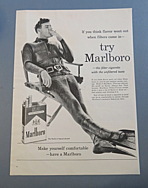 1960 Marlboro Cigarettes With Scuba Diver Smoking