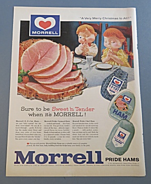 1961 Morrell Ham With Children Praying Before Dinner