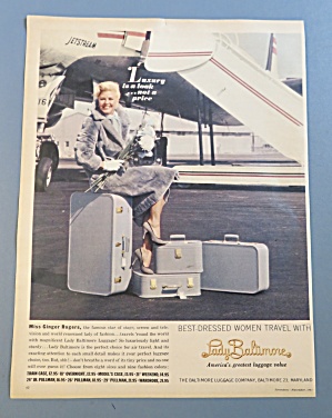 1961 Lady Baltimore Luggage With Miss Ginger Rogers