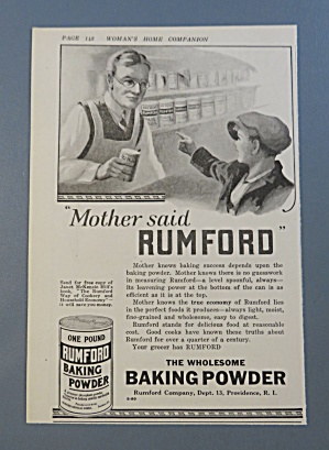 1920 Rumford Baking Powder With Boy Buying Powder