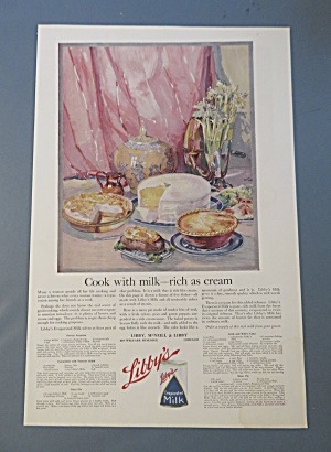 1920 Libby's Evaporated Milk With Rich As Cream