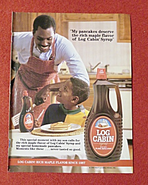 1991 Log Cabin Syrup With Little Boy & Pancakes