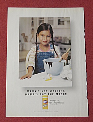 2003 Clorox Wipes With Girl Baking & Egg On Counter
